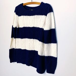 Forever 21 Knit Sweater Blue & White Striped